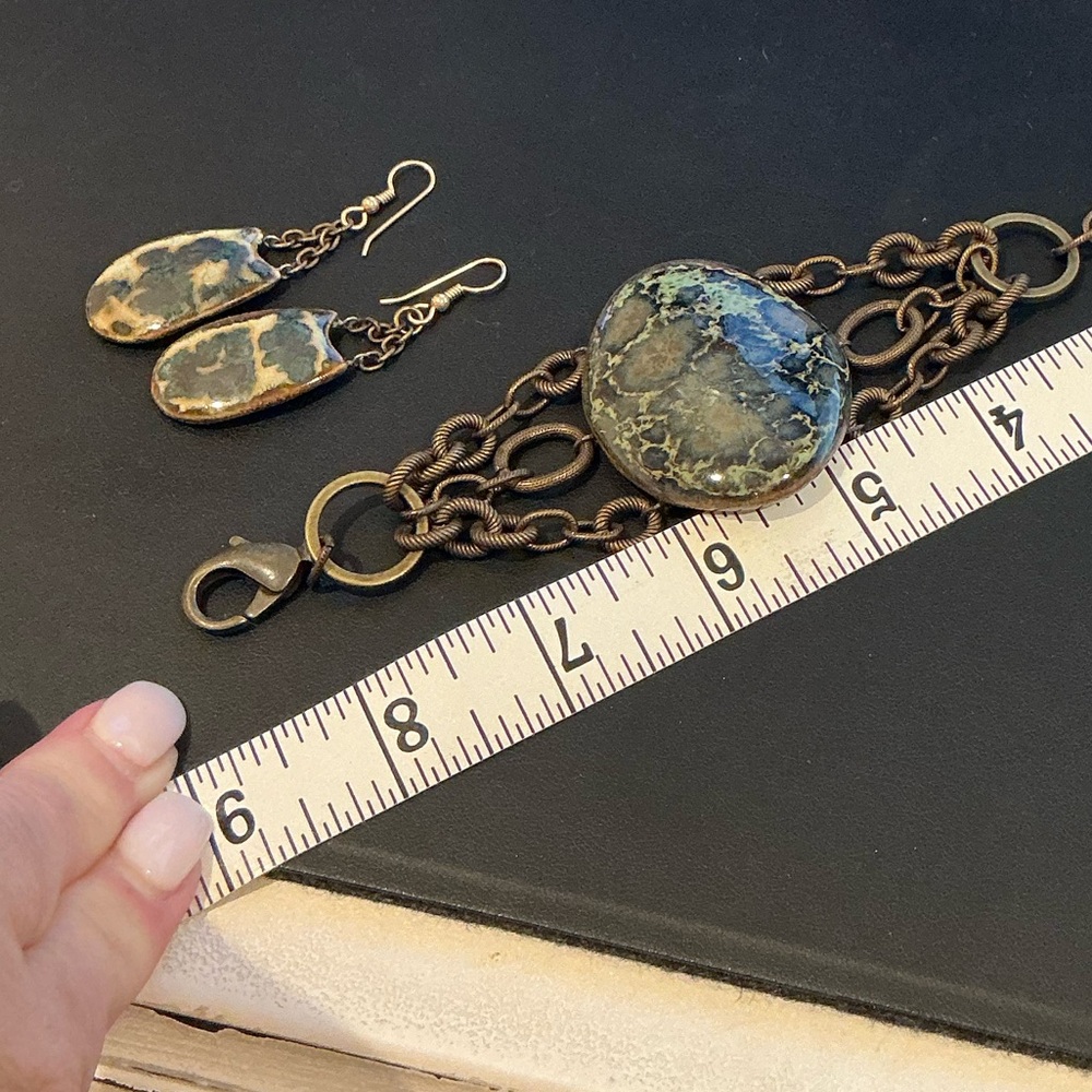 Artisan Bronze Bracelet with Blue Highlights Brand new with tags - Picture 6 of 9